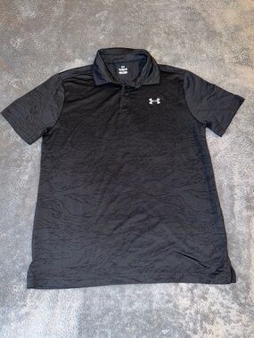 Under Armour Black Textured Polo Shirt